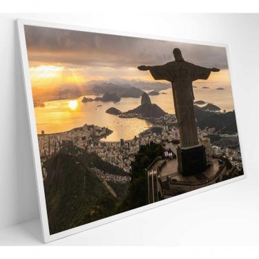 Imagem de Quadro Monumento Cristo Redentor Rio De Janeiro Medidas 120x80 Cm Impressão Adesivo Fotográfico