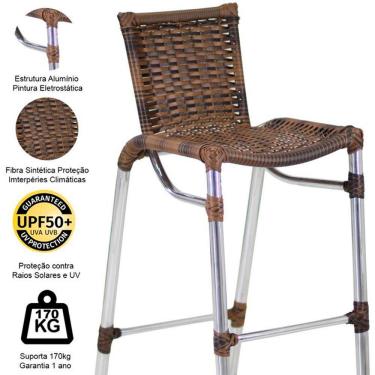 Imagem de 4 Banqueta Alumínio Fortaleza Alta Para Balcão, Cozinha, área Argila