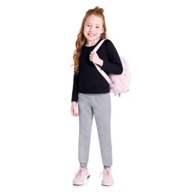 Imagem de Calça jogger básica infantil menina em moletom Brandili, 1, Cinza
