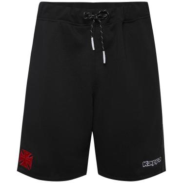 Imagem de Bermuda Vasco Kappa Moletom Confort Preta Masculina-Masculino