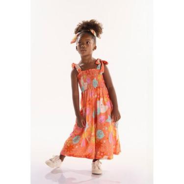 Imagem de Macacão Infantil para Menina Interestelar em Viscose Três e Já, Laranj