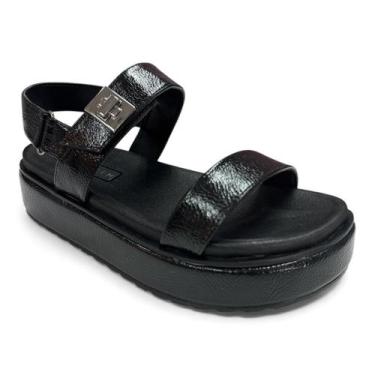 Imagem de Sandália Feminina Preta Plataforma Ramarim 2443206-15 -, 37, Preto