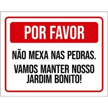 Imagem de Kit 3 Placas Não Mexa Nas Pedras Manter Jardim Bonito