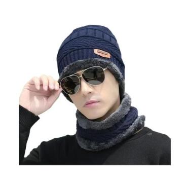 Imagem de Gorro De Ciclismo Masculino De Inverno Quente Em Lã E Algodão Com Prot