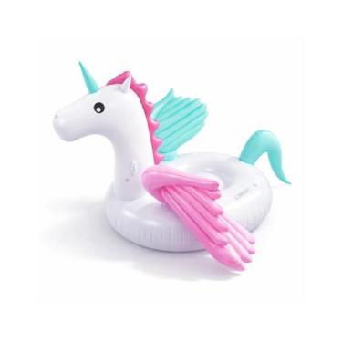 Imagem de Boia Inflável Grande Divertida Formato Unicórnio para Piscina 2,60cm -