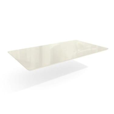 Imagem de Tampo Retangular para Mesa de Jantar com Vidro Petúnia Off White 160 c