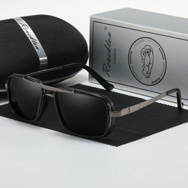 Imagem de Óculos de Sol  - Armação Quadrada Clássica de Negócios, Aço Inoxidável