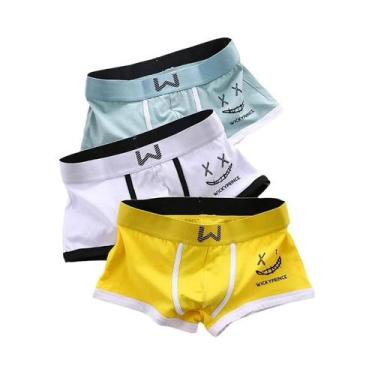 Imagem de Cuecas Boxer Masculinas De Algodão Respirável Com Design U-Convexo E E