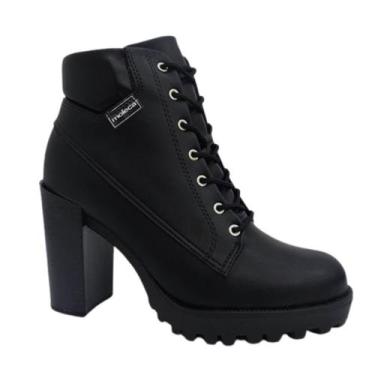 Imagem de Coturno Moleca Salto Bloco Napa Floather Feminino -, Preto, 38