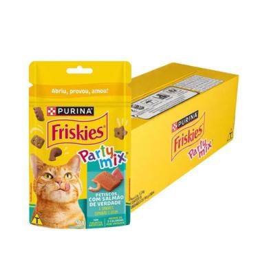 Imagem de Petisco para gatos Friskies sabores variados 15x40 g - Purina, Salmão