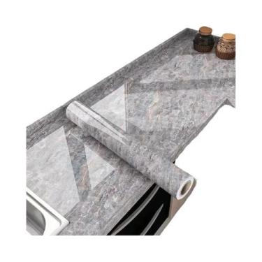 Imagem de Papel De Parede Adesivo Impermeável De Mármore 40cm Para Armário De Co