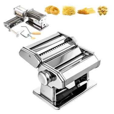 Imagem de Maquina De Macarrao Cilindro Manual Inox Para Massa Pastel Ravioli - D