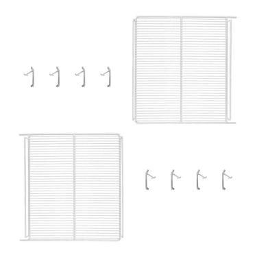 Imagem de Kit - 2 Prateleiras Branca Visa Vn44 Vb40 + 8 Ganchos Suporte - Metalfrio