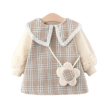 Imagem de Vestido De Manga Longa Em Xadrez Para Meninas, Primavera E Outono, Ado