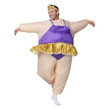 Imagem de JYZCOS Fantasia de bailarina inflável para adultos, divertida, fantasia de Halloween, Roxa, G