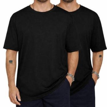 Imagem de Kit 2 duas Camiseta Grande Masculina Oversized Algodão Camisa Over Streetwear Confortável-Unissex