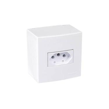 Imagem de Caixa De Sobrepor 75x75 Com Tomada Margirius Sleek 2p+t 20a Branca