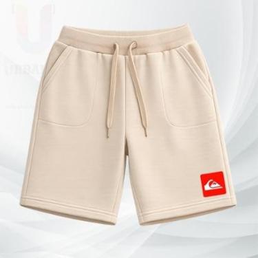 Imagem de Bermuda Infantil Masculino Juvenil Short Moleton sem felpa Moletinho Menino Criança Kids Quik-Masculino