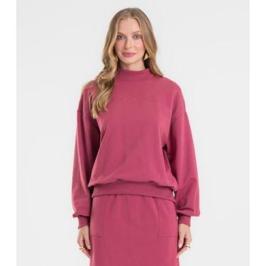 Imagem de Blusão Feminino Estampado Com Gola Alta Rovitex Vermelho, P, Vermelho