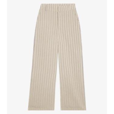 Imagem de Calça Feminina Pantalona Twill Lurex Endless Bege, GG, Bege