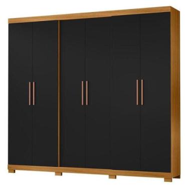 Imagem de Guarda Roupa Casal San Diego Carvalho Americano Preto - Incorplac - IN