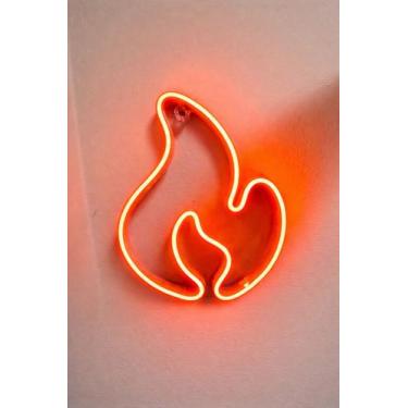 Imagem de Luminária Neon LED Formato Fogueira Vibrante para Decoração Festa - - 