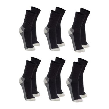 Imagem de Kit 6 Meias Cano Longo Atoalhada Algodão Penteado 3250 - Lupo, Preto, 