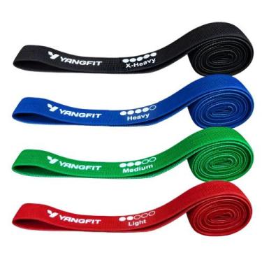 Imagem de Kit Super Band Tecido Elástico 4 Intensidade Premium Yangfit