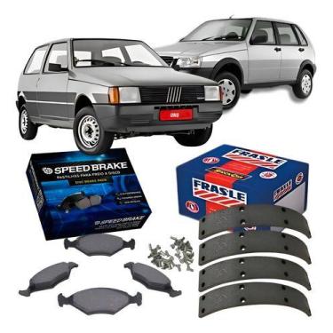 Imagem de Kit pastilha lona freio fiat uno mille 90 91 9 - FRASLE SPEED BREAK