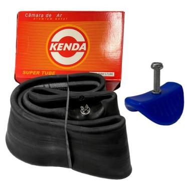 Imagem de Câmara Ar Traseira 4mm Grossa Aro 18 + Trava Taco Fixador - Kenda
