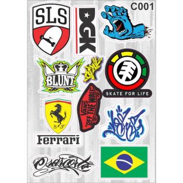 Imagem de Cartela De Adesivos - C001- Carro - Moto - Caminhão - Bike - Stickers 