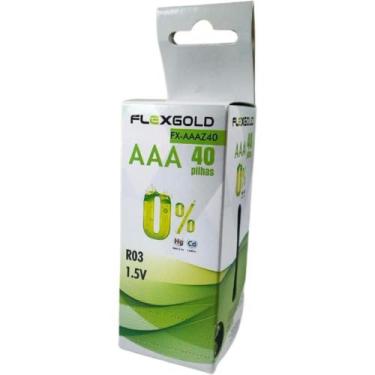 Imagem de Pilha Zinco Palito AAA 1,5V Tubo C/40PILHA Caixa - FLEX