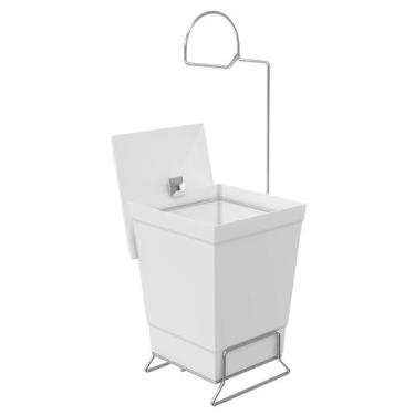 Imagem de Lixeira C/ Suporte Papel Higiênico Banheiro Elegante 6,5l - Stolf, Bra