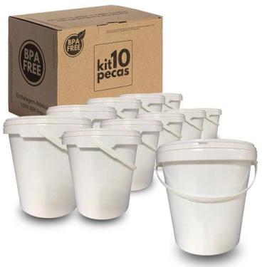 Imagem de Balde Redondo de 3.6 Litros com Tampa Lacre de Segurança e Alça Plásti