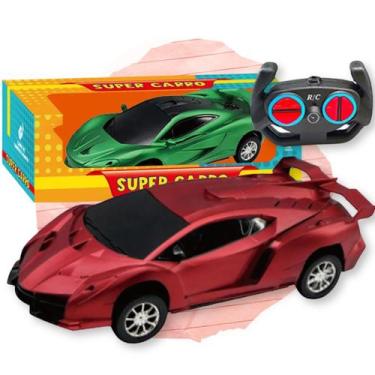 Imagem de Carrinho Controle Remoto Com Farol LED Brinquedo Corrida Veloz Com Luz