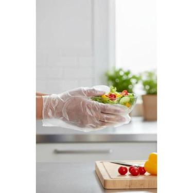 Imagem de Luva Plástica Descartável Transparente HDPE 100 Un - Congratulations S
