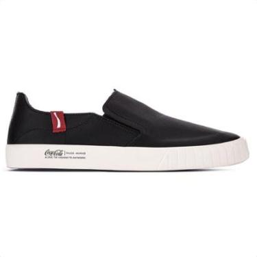 Imagem de Tênis Coca Cola Philadelphia Leather Preto e Vermelho - Masculino-Masculino
