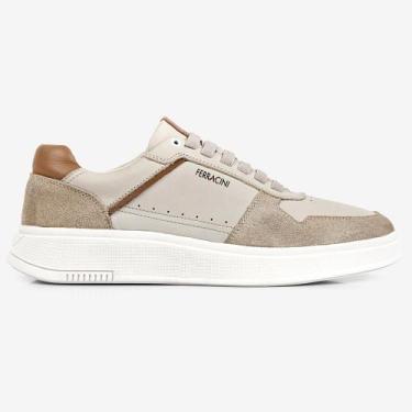 Imagem de Sapatênis de Couro Ferracini Logan 9316-678D Bege Masculino, 41