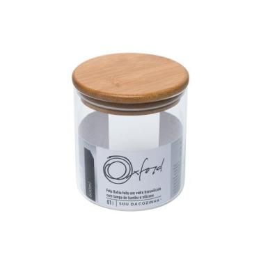 Imagem de Pote De Vidro Borosilicato C/ Tampa De Bambu - Bahia - Redondo - 600ml