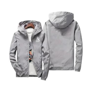 Imagem de Jaqueta Bomber Com Capuz Estampada CCCP União Soviética Masculina Esti