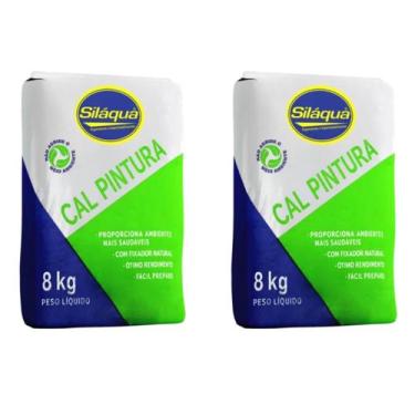 Imagem de Kit 2 Cal de Pintura e Reboco Natural Branco Silaqua 8kg