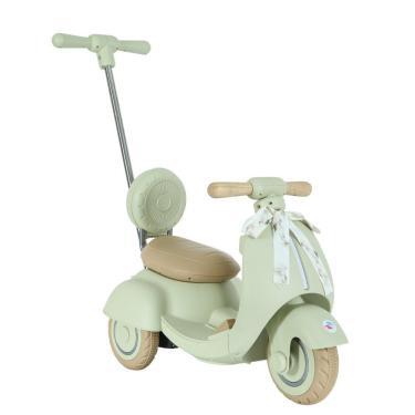 Imagem de Moto Elétrica Infantil 6V com Empurrador Verde com Bateria Recarregável e Assento Anatômico Unitoys