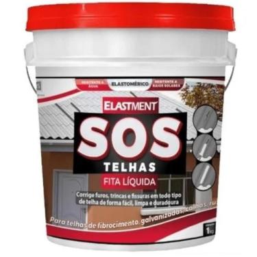 Imagem de SOS Telhas Fita Líquida Elastment na cor Cinza Pote com 900g - Dry L.