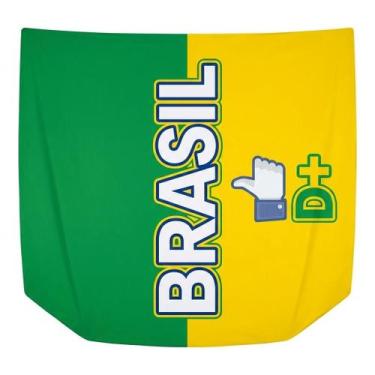Imagem de Capa Capô Carro Eu Curto Brasil 110x150 Verde Amarelo - Senhor Preço