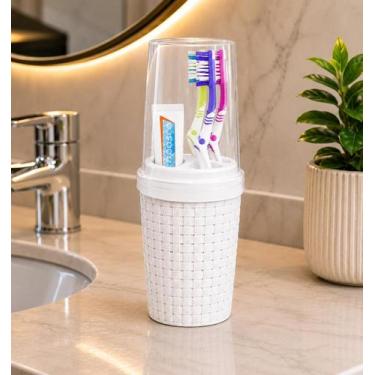 Imagem de Porta Escova e Pasta de dente trançado Cor:Branco - Delta Util