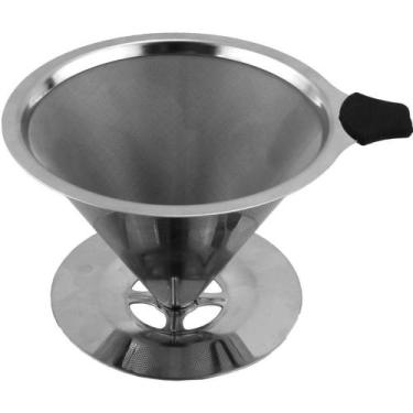 Imagem de Filtro de Café coador aço Inox Reutilizável Permanente Ecológico 9CM -