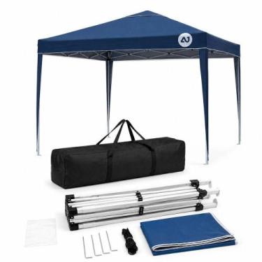 Imagem de Tenda Gazebo Sanfonada 3x3m Impermeável Aço Azul Marinho Waw Design