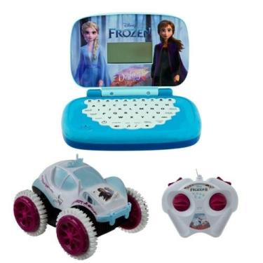 Imagem de Kit Frozen - Veículo Controle Remoto Giro Gelado + Laptop Infantil Bil
