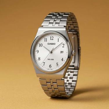 Imagem de Relógio Masculino CASIO Collection Timeless Prateado MTP-B145D-7BV Aço