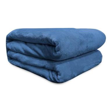 Imagem de Cobertor Queen Flannel Liso - Andreza - Andreza enxovais, MARINHO